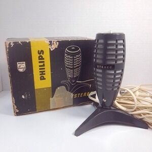 Vintage Philips EL 3784/00 Microphone Mid Century Space Age Rocket Stereo grey